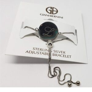 Giani Bernini Sterling Silver
Initial " L" engraved disc bolo adj  bracelet